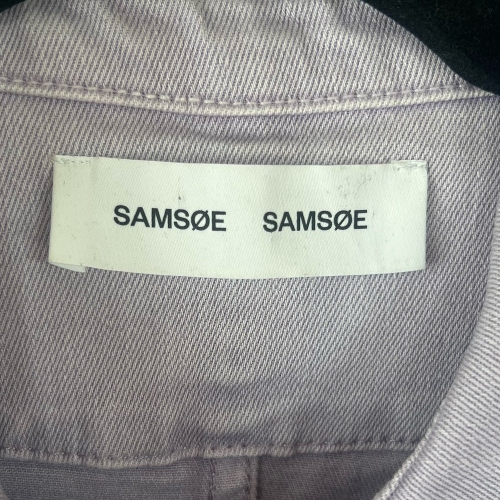 NWOT SAMSOE SAMSOE Bertha Denim Shirt Dress Lilac Purple Casual Women’s Large - Picture 8 of 14